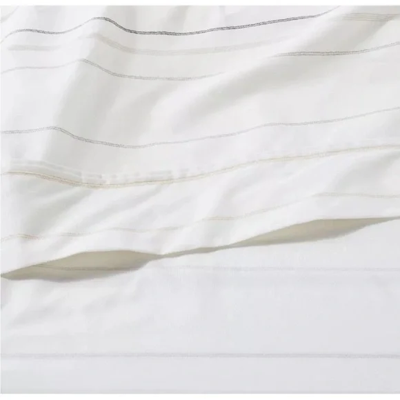 Hearth & Hand with Magnolia Striped White and Gray Bedding Set King Size - Picture 2 of 13